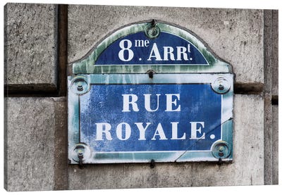 Rue Royale Canvas Art Print - Paris Typography