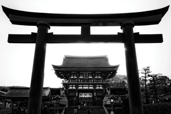 Japanese Culture: Black Torii Temple by Philippe Hugonnard