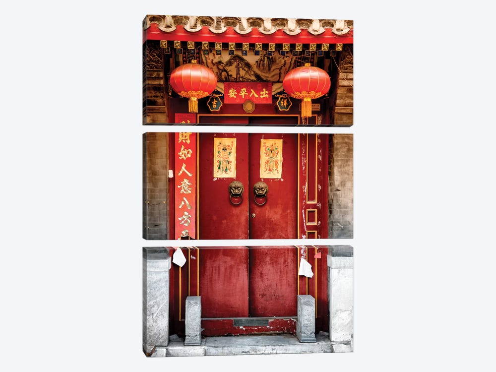 Traditional Red Door by Philippe Hugonnard 3-piece Canvas Art Print
