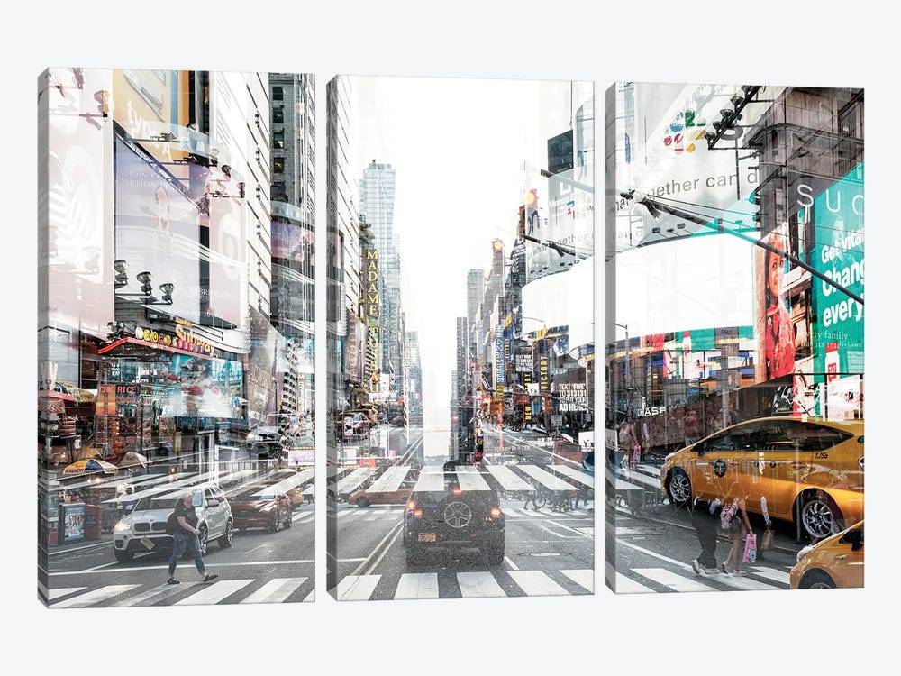 Urban Abstraction - Times Square by Philippe Hugonnard 3-piece Canvas Art