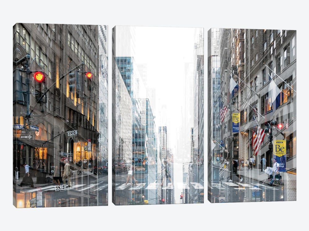 Urban Abstraction - Madison Avenue by Philippe Hugonnard 3-piece Canvas Artwork