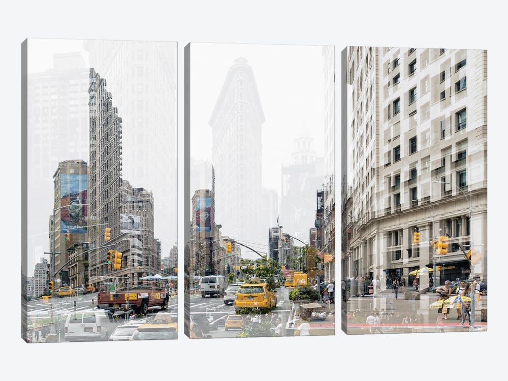 Urban Abstraction - 5th Ave by Philippe Hugonnard 3-piece Canvas Art Print