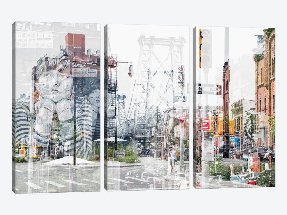 Urban Abstraction - Bedford Ave by Philippe Hugonnard 3-piece Canvas Art Print