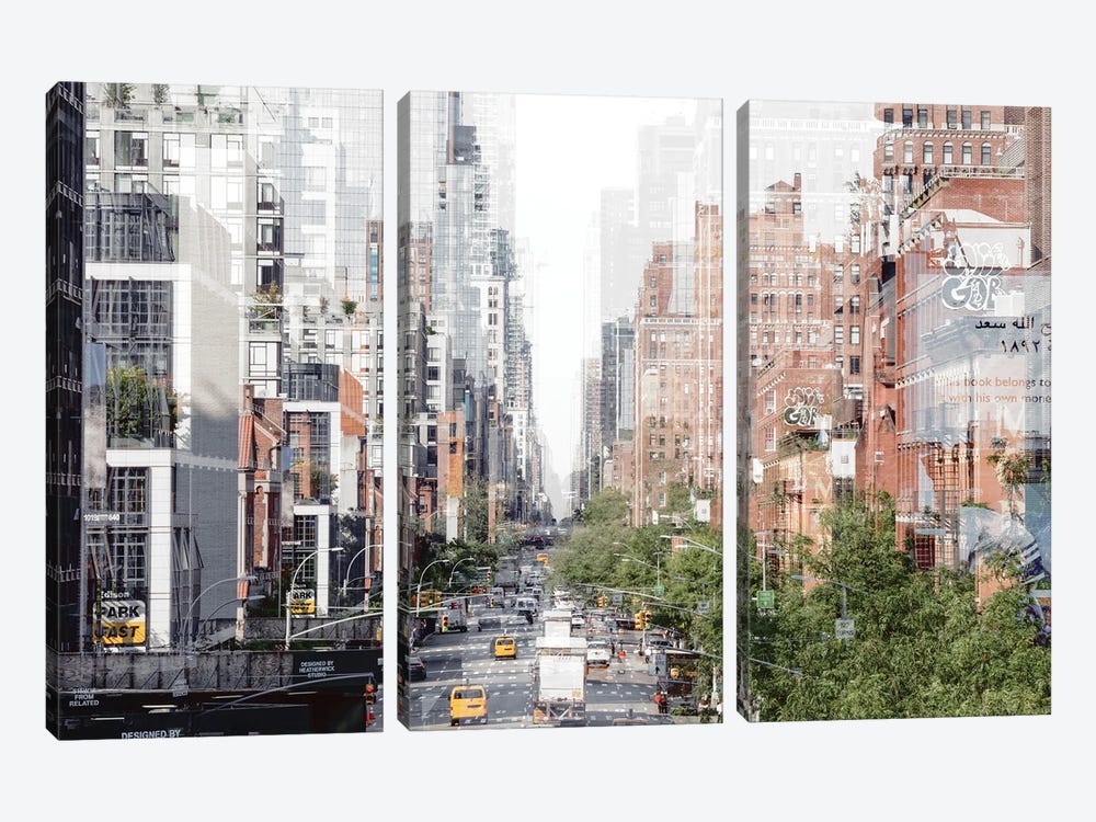 Urban Abstraction - Manhattan Buildings by Philippe Hugonnard 3-piece Art Print