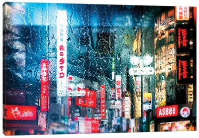 Behind The Window - Shibuya District Canvas Art Print - Signs