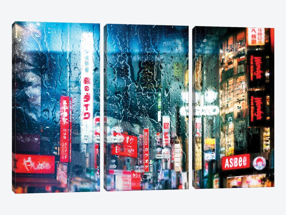 Behind The Window - Shibuya District by Philippe Hugonnard 3-piece Canvas Print