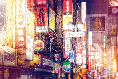 Behind The Window - Neon Colors by Philippe Hugonnard metal wall art