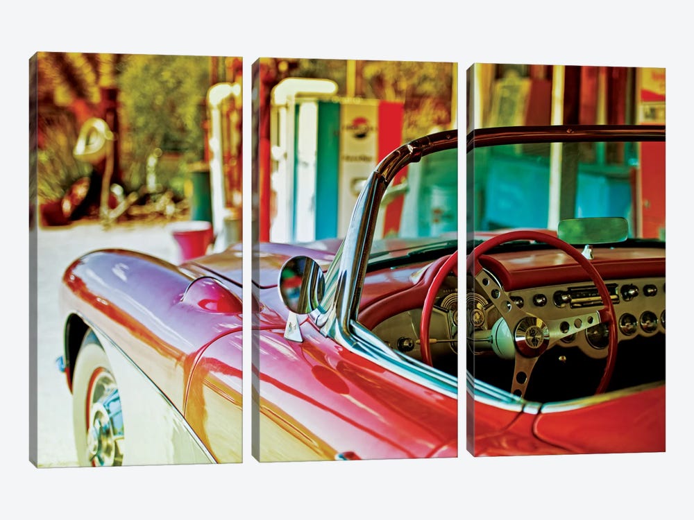 Classic Chevrolet Corvette by Philippe Hugonnard 3-piece Canvas Wall Art