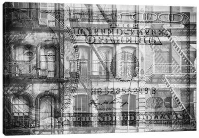 Manhattan Dollars - Soho Canvas Art Print - Money Art