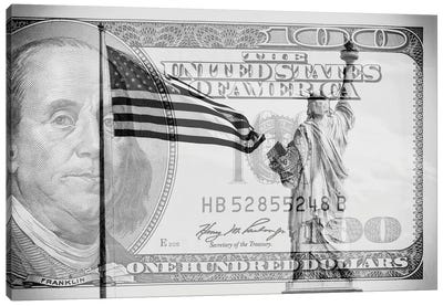Manhattan Dollars - Liberty Canvas Art Print - Statue of Liberty Art