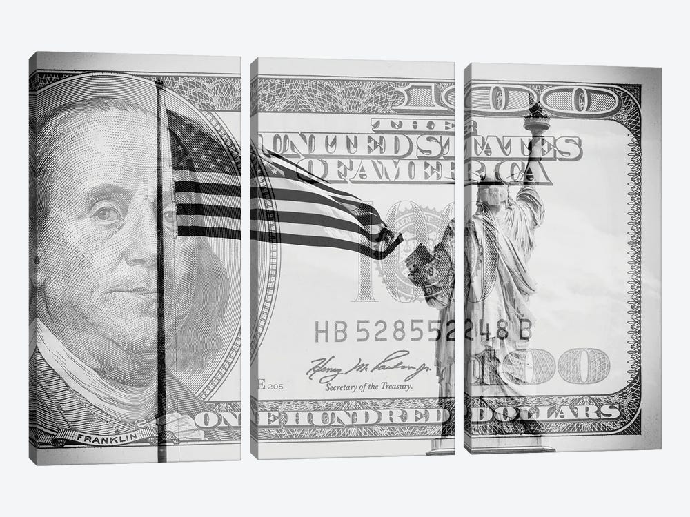 Manhattan Dollars - Liberty by Philippe Hugonnard 3-piece Art Print