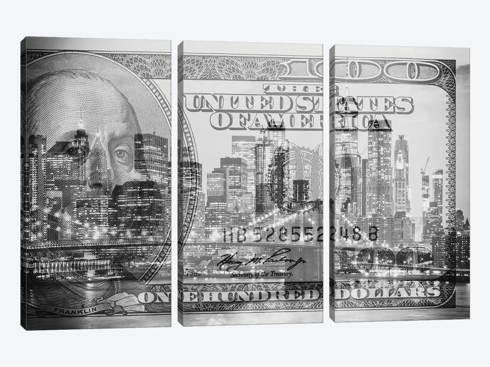 Manhattan Dollars - New York City by Philippe Hugonnard 3-piece Canvas Artwork