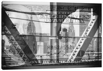 Manhattan Dollars - Between The Steel Canvas Art Print