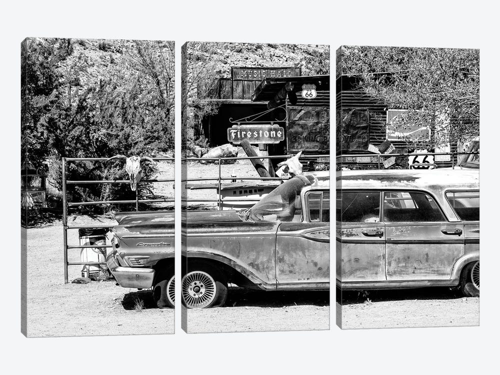 Black Arizona Series - Route 66 Old Car by Philippe Hugonnard 3-piece Art Print