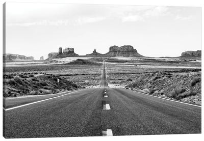 Black Arizona Series - Monument Valley Road Canvas Art Print - Arizona