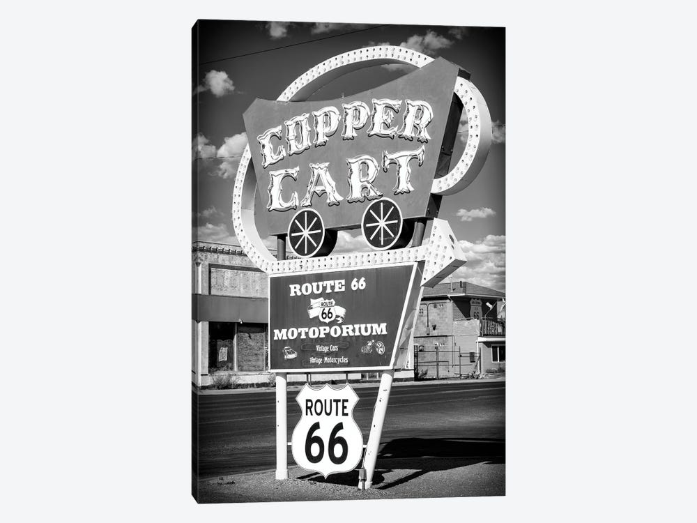 Black Arizona Series - Vintage Sign Route 66 Seligman by Philippe Hugonnard 1-piece Canvas Print