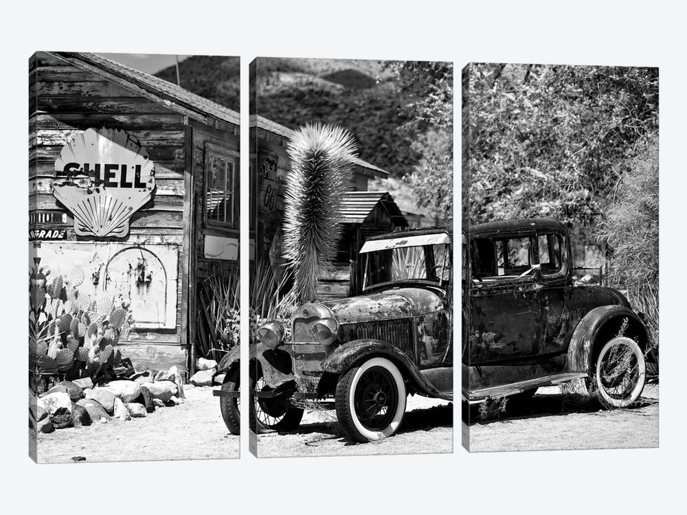 Classic Ford At U.S. Route 66 Fill-Up Station I by Philippe Hugonnard 3-piece Canvas Art