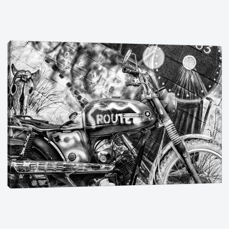 Black Arizona Series - Motorcycle Route 66 Canvas Print #PHD1510} by Philippe Hugonnard Art Print
