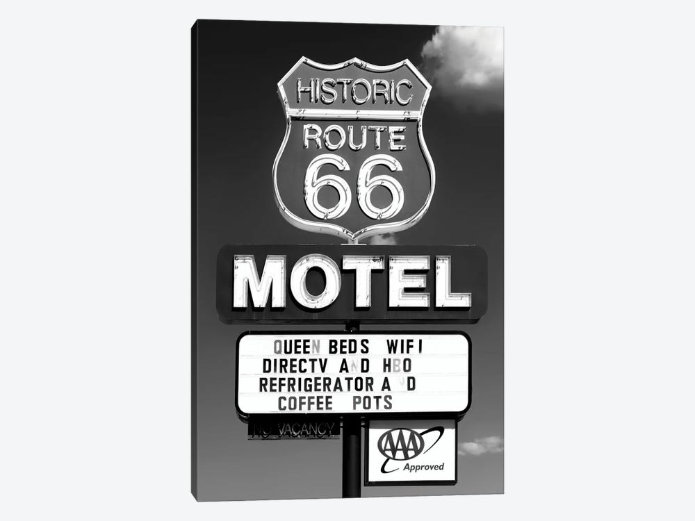 Black Arizona Series - Historic Route 66 Motel by Philippe Hugonnard 1-piece Canvas Artwork