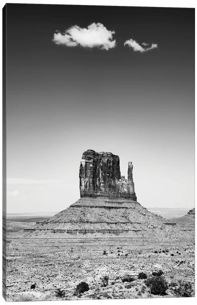 Black Arizona Series - Monument Valley West Mitten Butte Canvas Art Print