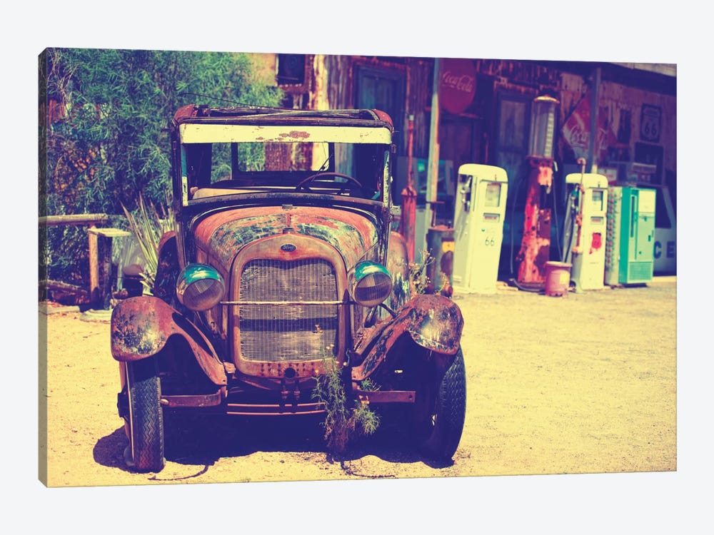 Classic Ford At U.S. Route 66 Fill-Up Station II by Philippe Hugonnard 1-piece Canvas Art Print