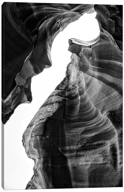Black Arizona Series - Antelope Canyon Natural Wonder IV Canvas Art Print - All Black Collection