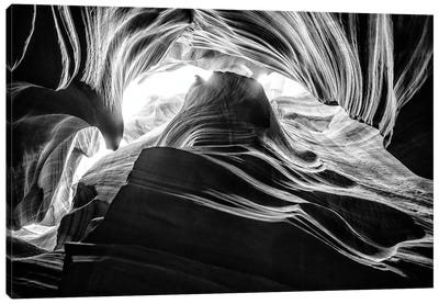 Black Arizona Series - Antelope Canyon Natural Wonder V Canvas Art Print - All Black Collection