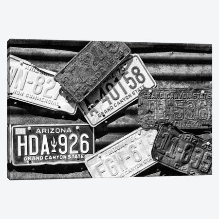 Black Arizona Series - Old American License Plates Canvas Print #PHD1564} by Philippe Hugonnard Canvas Print