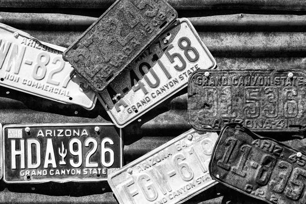 Arizona: Black Arizona Series - Old American License Plates by Philippe Hugonnard