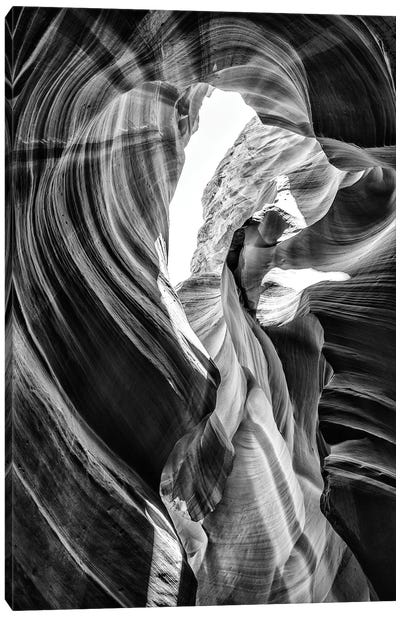 Black Arizona Series - Antelope Canyon Natural Wonder VII Canvas Art Print - All Black Collection