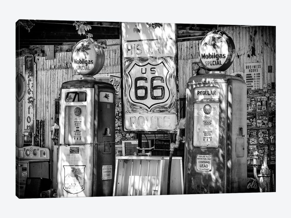 Black Arizona Series - Route 66 Mobilgas Special by Philippe Hugonnard 1-piece Canvas Art Print