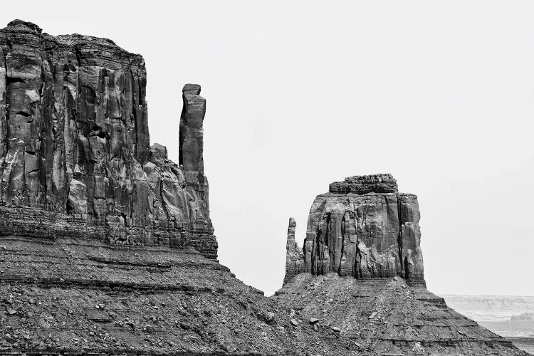 Black Arizona Series - West And East Mitten Butte Monument Valley