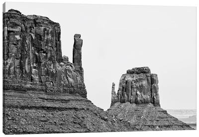 Black Arizona Series - West And East Mitten Butte Monument Valley Canvas Art Print