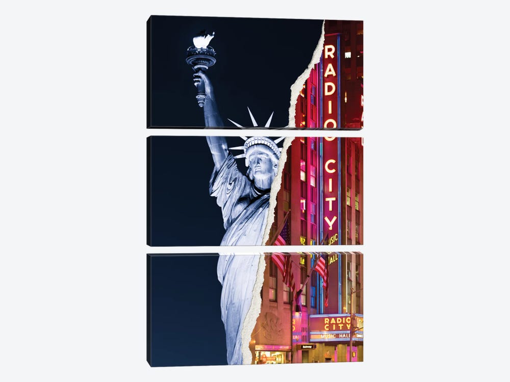 Liberty Night by Philippe Hugonnard 3-piece Canvas Wall Art