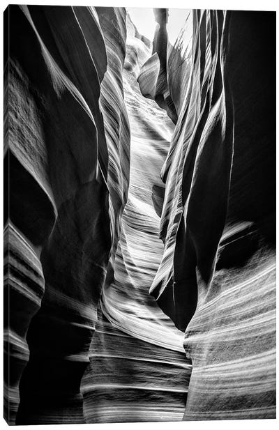 Black Arizona Series - The Antelope Canyon Natural Wonder I Canvas Art Print - All Black Collection