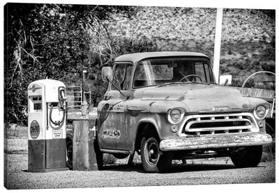 Black Arizona Series - Old Chevrolet Gas Station Canvas Art Print - All Black Collection