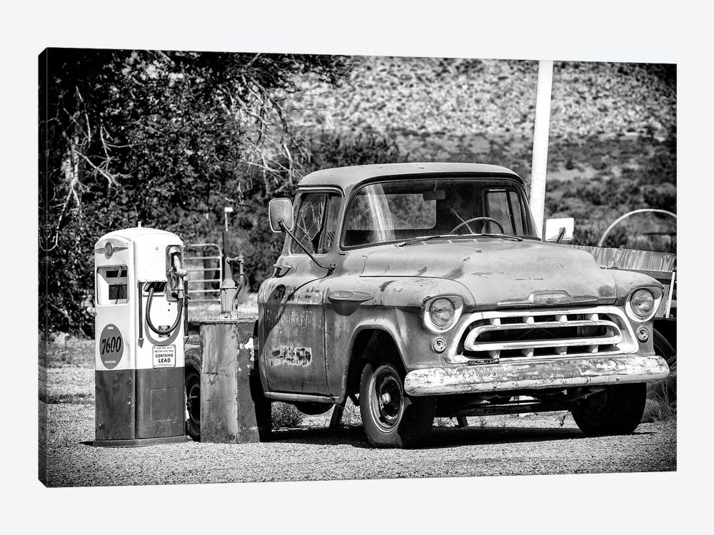 Black Arizona Series - Old Chevrolet Gas Station by Philippe Hugonnard 1-piece Canvas Art Print