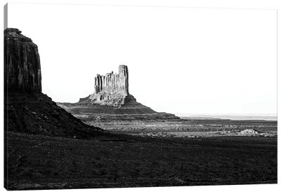 Black Arizona Series - Stagecoach and Bear Butte Monument Valley Canvas Art Print
