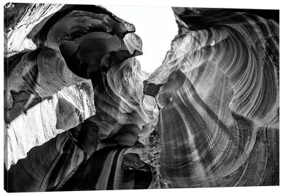 Black Arizona Series - The Antelope Canyon Natural Wonder V Canvas Art Print - All Black Collection