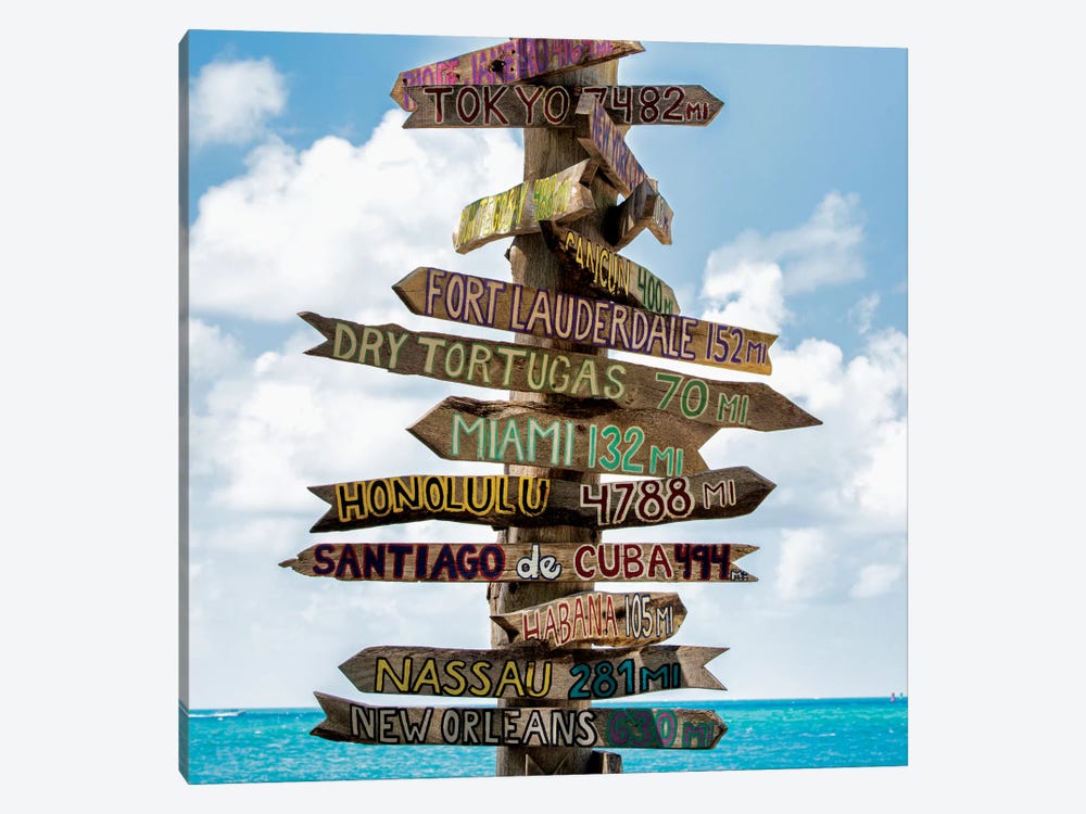 Key West Directional Sign III by Philippe Hugonnard 1-piece Canvas Art Print