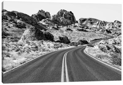 Black Arizona Series - Between The Rocks Canvas Art Print - All Black Collection