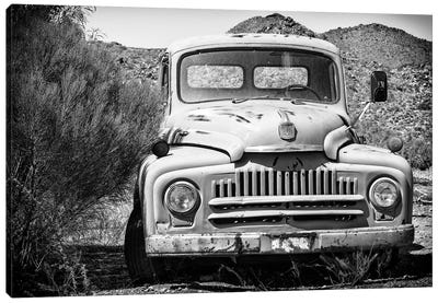 Black Arizona Series - Old Truck Canvas Art Print - Trucks