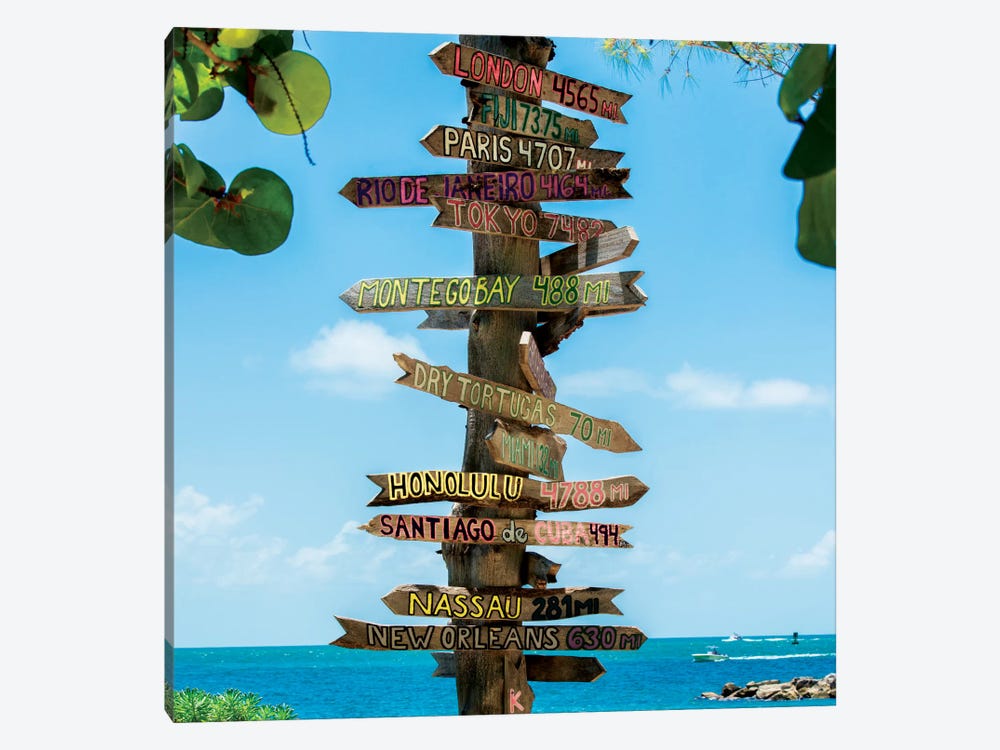 Key West Directional Sign IV by Philippe Hugonnard 1-piece Canvas Artwork