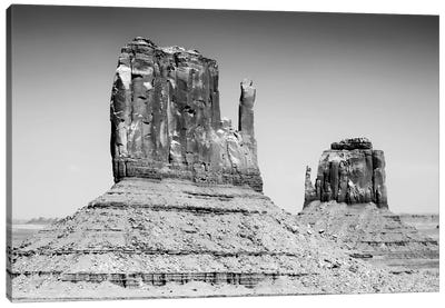 Black Arizona Series - West and East Mitten Butte Monument Valley II Canvas Art Print