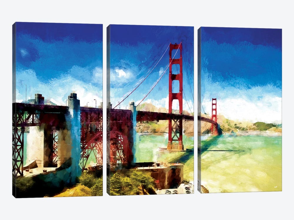The Golden Gate Bridge by Philippe Hugonnard 3-piece Art Print