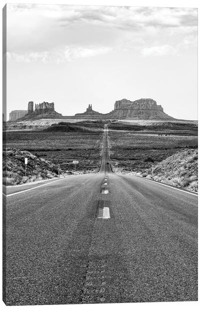 Black Arizona Series - Towards  Monument Valley Canvas Art Print - All Black Collection