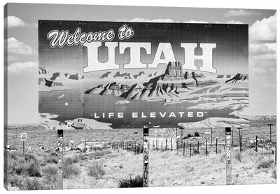 Black Arizona Series - Utah Canvas Art Print - Novelty City Scenes