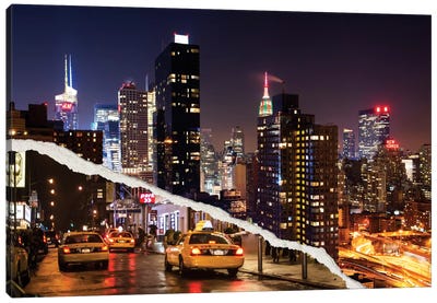 Life Taxis in New York Canvas Art Print - Dual Torn