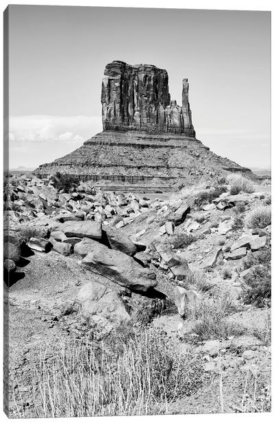Black Arizona Series - West Mitten Butte Monument Valley IV Canvas Art Print - Valley Art