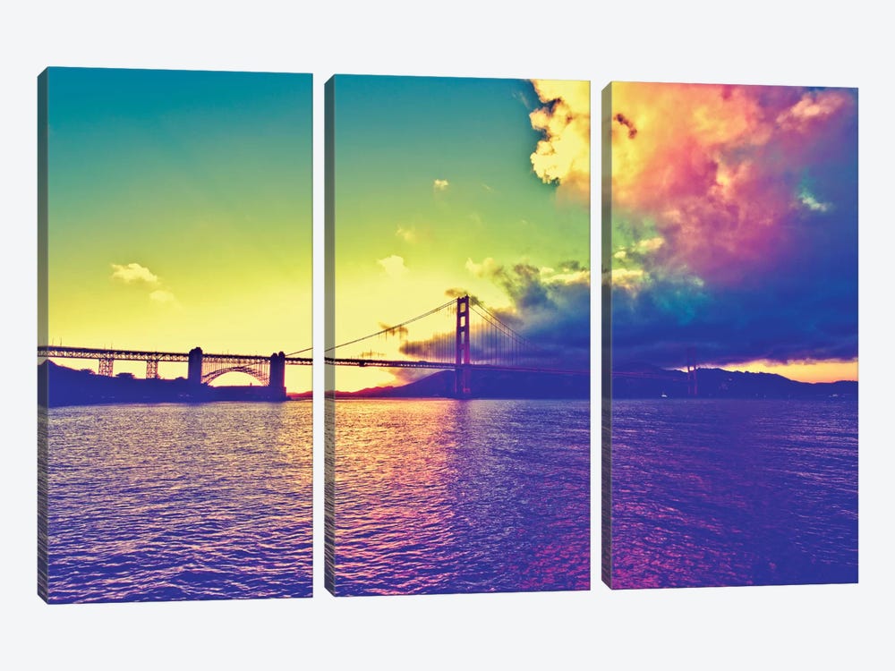 Sunset on the Bridge by Philippe Hugonnard 3-piece Canvas Art Print